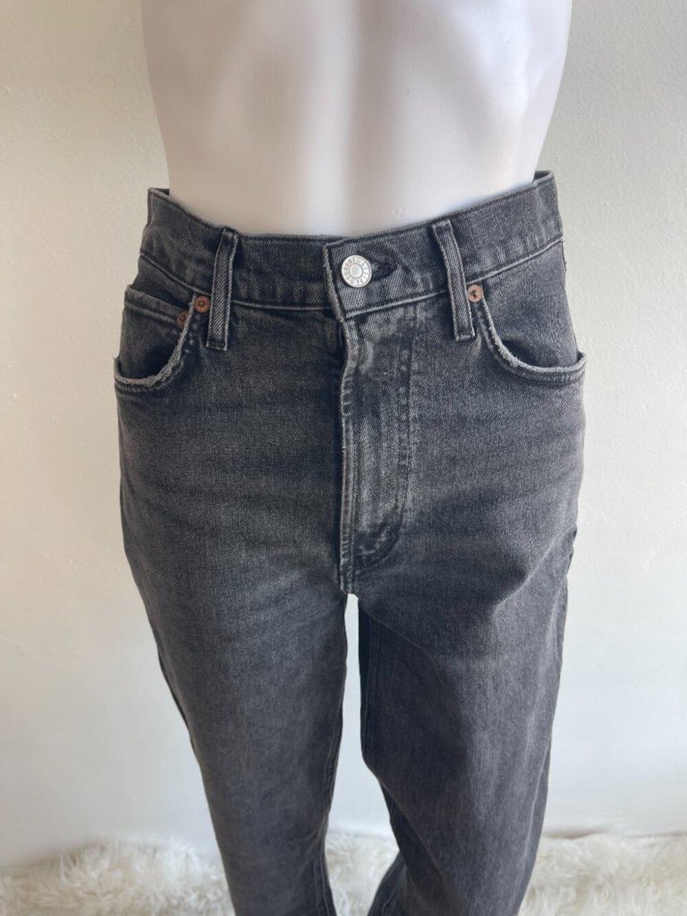 Agolde High Rise Stovepipe Jeans Black - Picture 3 of 5